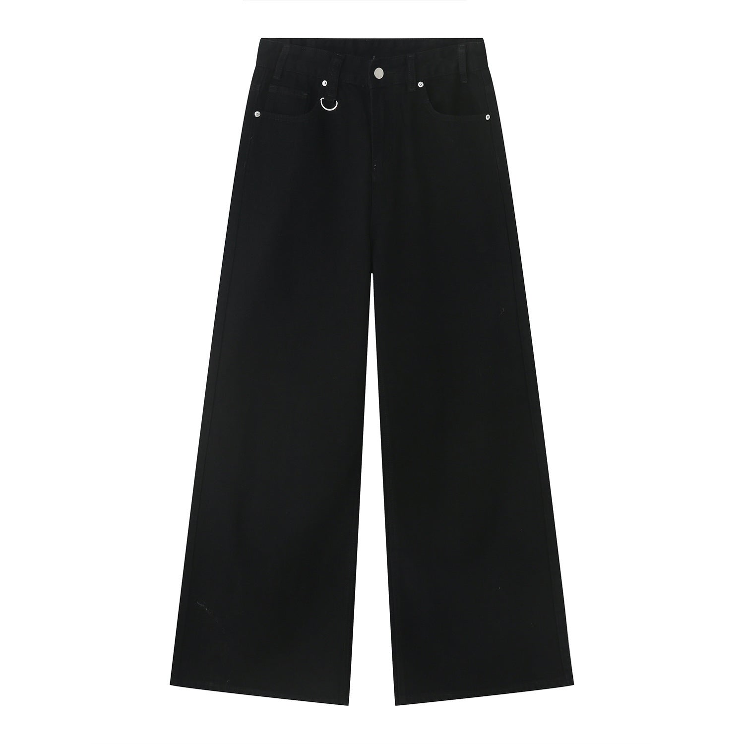 Retro Hong Kong Style Distressed Loose Wide Leg Mopping Jeans