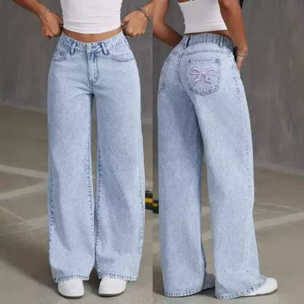 Spring And Autumn Sweet And Spicy Style High Waist Straight Loose Trouser